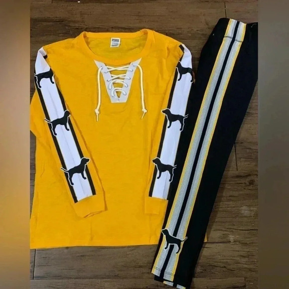 PINK VS YELLOW PUP TSHIRT/ COZY LEGGINGS
NWT OUTFIT  SET S - Picture 1 of 8